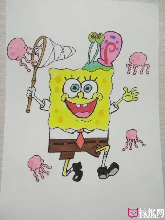 超可爱的卡通人物简笔画大全,海绵宝宝