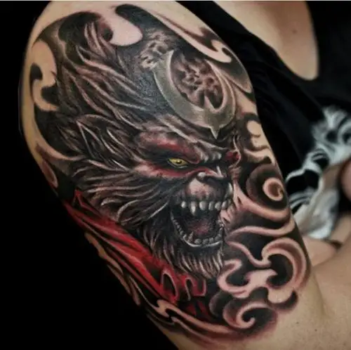 猴子孙悟空女仿真手臂刺青防水男持久3d战斗胜佛齐天大圣纹身贴