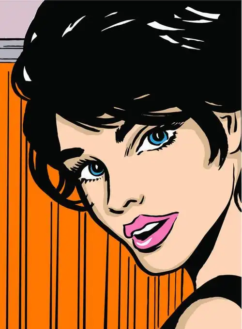 西方人,成年人,脸,头,嘴,脸颊,一个人,竖图,插画,室内,特写,留白,侧面